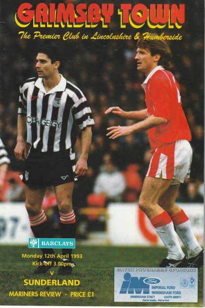 Grimsby Town v Sunderland 12-Apr-1993