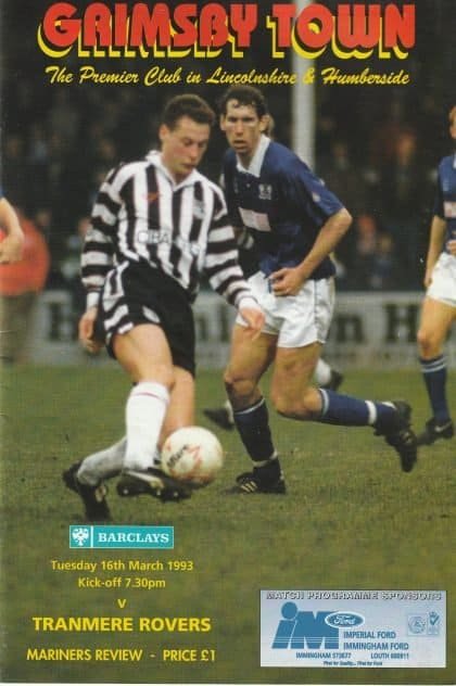 Grimsby Town v Tranmere Rovers  16-Mar-1993