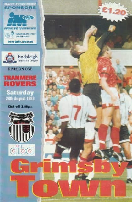 Grimsby Town v Tranmere Rovers  28-Aug-1993