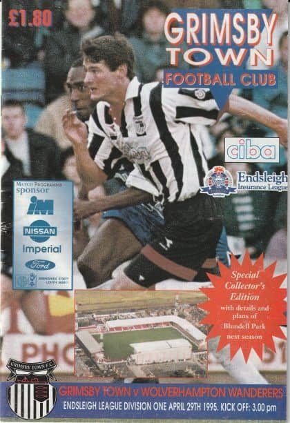 Grimsby Town v Wolverhampton Wanderers 29-Apr-1995