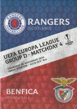 Glasgow Rangers v Benfica  26-Nov-2020