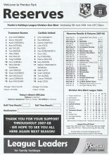 Tranmere Rovers Reserves v Carlisle United Reserves 09-Apr-2008