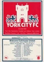 York City v Colchester United 07-Oct-1983