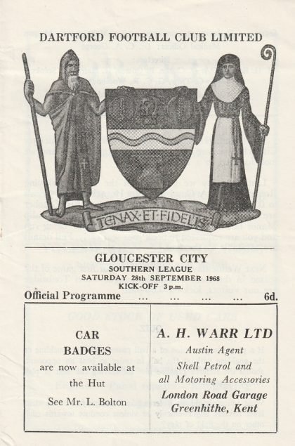 Dartford v Gloucester City  28-Sep-1968