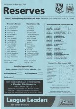 Tranmere Rovers Reserves v Manchester City Reserves 10-Oct-2007