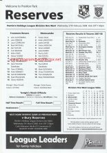 Tranmere Rovers Reserves v Morecambe Reserves 27-Feb-2008