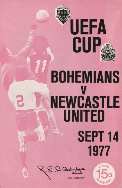 Bohemians Dublin v Newcastle United  14-Sep-1977