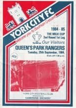 York City v Queens Park Rangers   25-Sep-1984