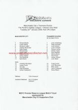 Manchester City Reserves v Tranmere Rovers Reserves 22-Jan-2008