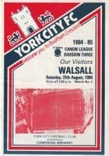 York City v Walsall   25-Aug-1984