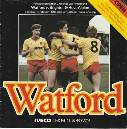 Watford v Brighton & Hove Albion 18-Feb-1984