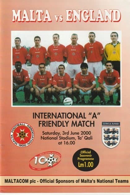 Malta v England  03-Jun-2000
