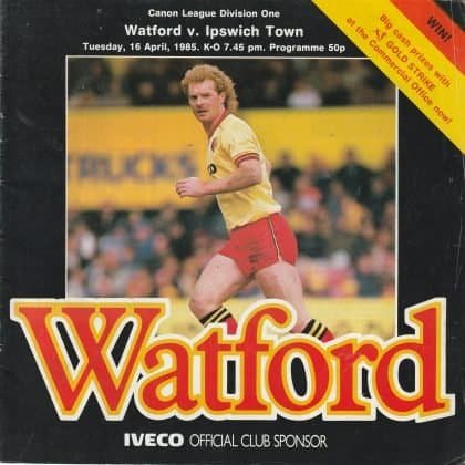 Watford v Ipswich Town  16-Apr-1985