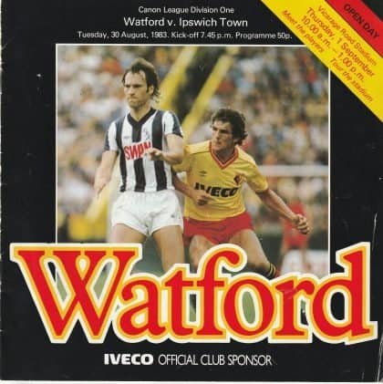 Watford v Ipswich Town  30-Aug-1983