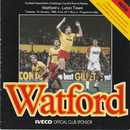 Watford v Luton Town 10-Jan-1984