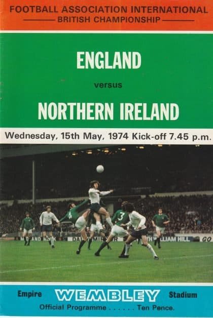 England v Northern Ireland 15-May-1974