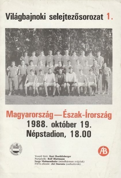Hungary v Northern Ireland   19-Oct-1988