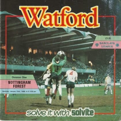 Watford v Nottingham Forest  23-Jan-1988