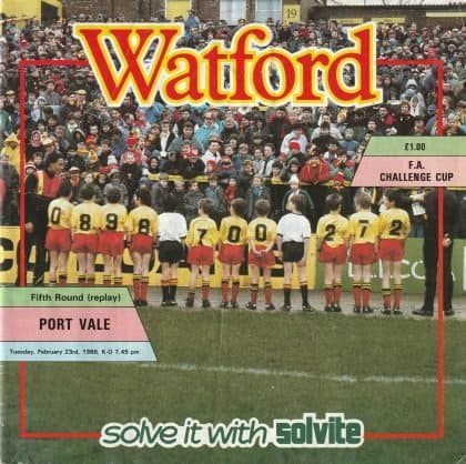 Watford v Port Vale 23-Feb-1988