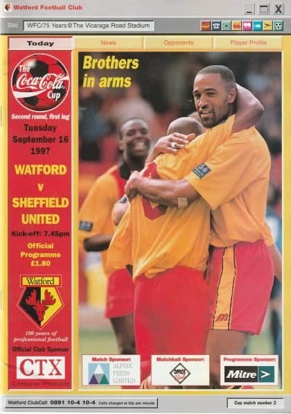 Watford v Sheffield United 16-Sep-1997