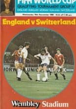 England v Switzerland 19-Nov-1980