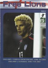 Free Lions no25   England v Serbia & Montenegro  03-Jun-2003 / England v Slovakia  11-Jun-2003