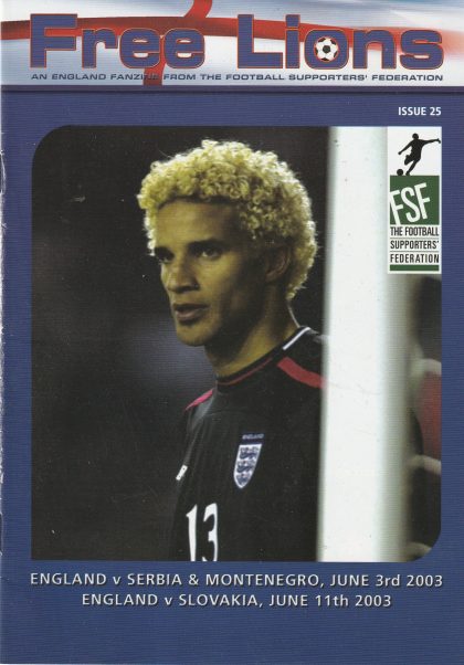 Free Lions no25   England v Serbia & Montenegro  03-Jun-2003 / England v Slovakia  11-Jun-2003