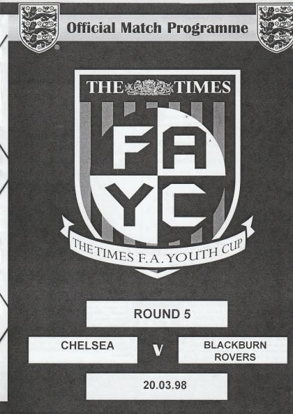 Chelsea Youth v Blackburn Rovers Youth  20-Mar-1998