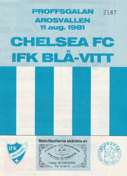 IFK Blå Vitt v Chelsea   11-Aug-1981