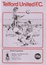 Telford United v Chelsea 25-Feb-1980