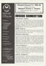 Newport County v Chelsea  06-Aug-1983