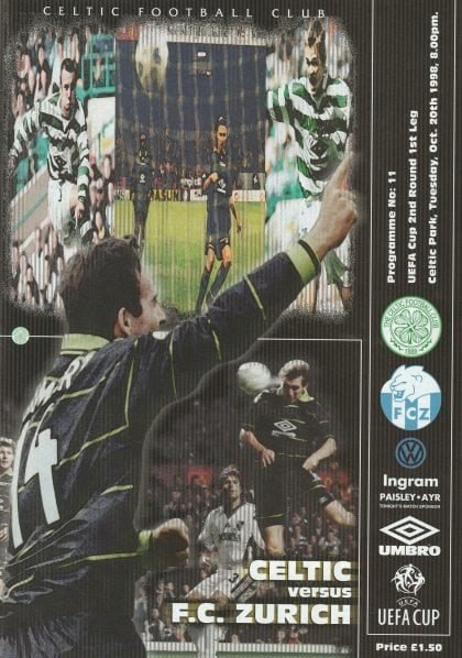 Glasgow Celtic v FC Zurich 20-Oct-1998
