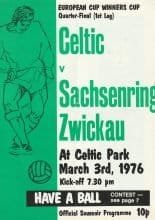 Glasgow Celtic v Sachsenring Zwickau  03-Mar-1976
