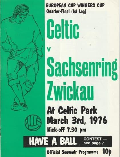 Glasgow Celtic v Sachsenring Zwickau  03-Mar-1976