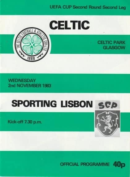Glasgow Celtic v Sporting Lisbon   02-Nov-1983