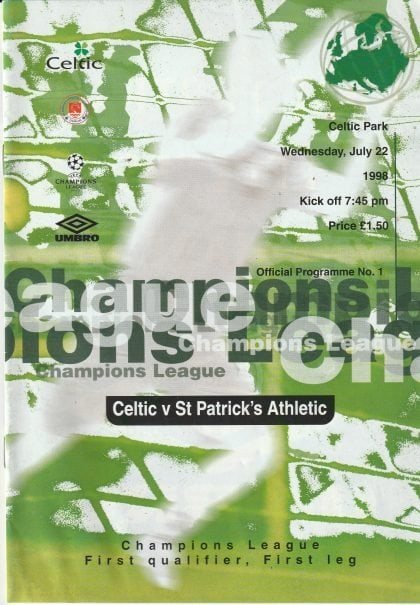 Glasgow Celtic v St Patrick's Athletic 22-Jul-1998