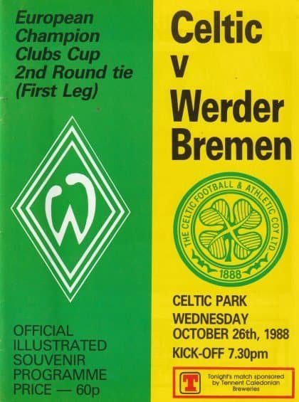Glasgow Celtic v Werder Bremen  26-Oct-1988