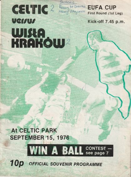 Glasgow Celtic v Wisla Krakow  15-Sep-1976