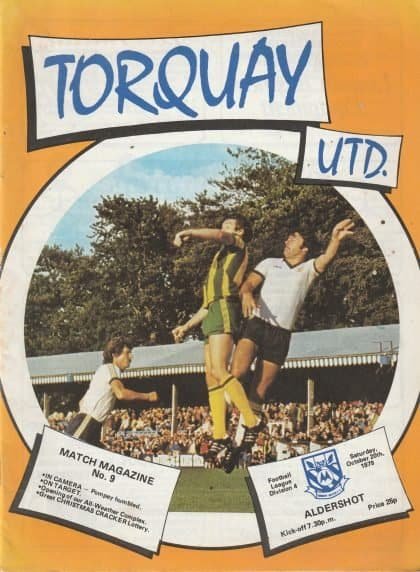 Torquay United v Aldershot 20-Oct-1979
