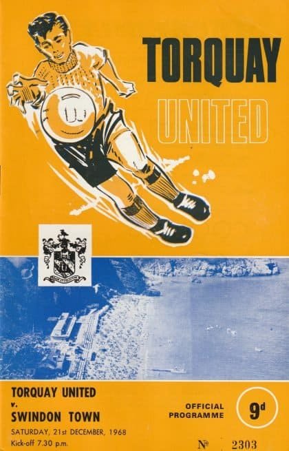 Torquay United v Swindon Town  21-Dec-1968