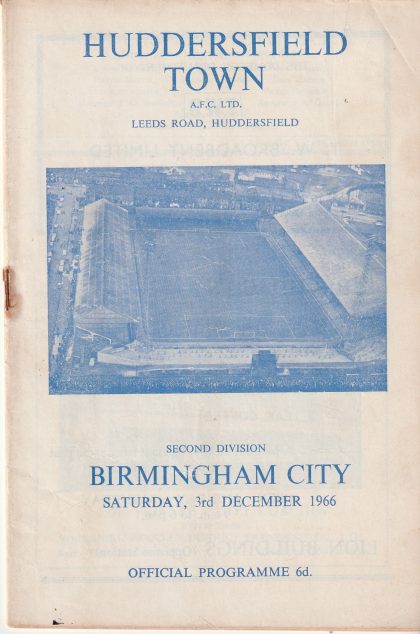 Huddersfield Town v Birmingham City 03-Dec-1966