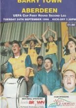 Barry Town v Aberdeen   24-Sep-1996