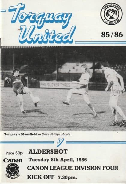 Torquay United v Aldershot 08-Apr-1986