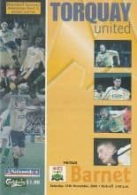 Torquay United v Barnet 25-Nov-2000