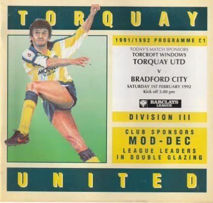 Torquay United v Bradford City  01-Feb-1992