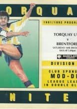 Torquay United v Brentford  14-Dec-1991