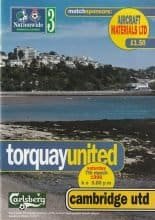 Torquay United v Cambridge United  07-Mar-1998