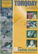Torquay United v Carlisle United 21-Oct-2000