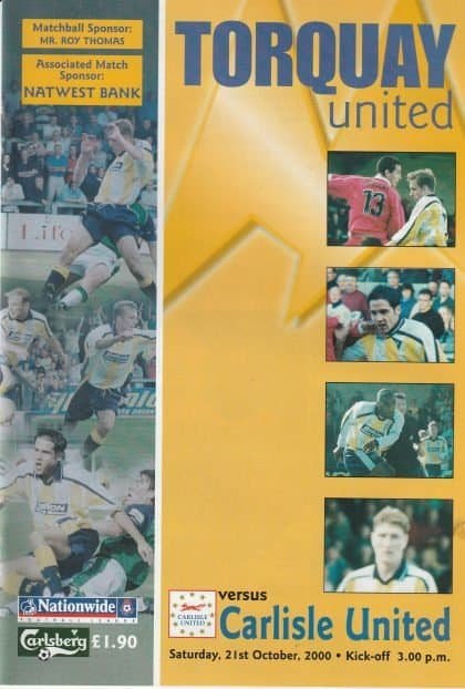 Torquay United v Carlisle United 21-Oct-2000