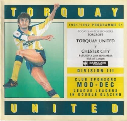 Torquay United v Chester City  28-Sep-1991
